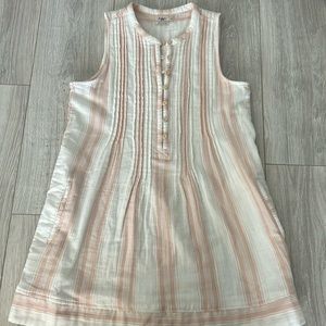 Faherty ISHA styled pink striped organic cotton dress